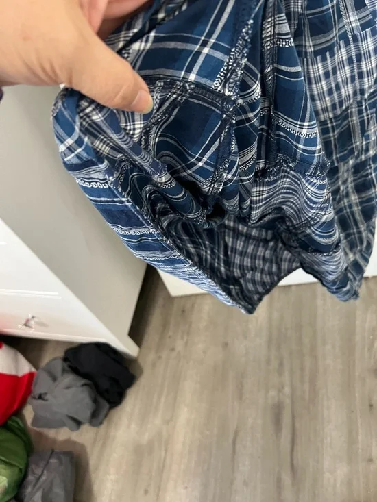 Ralph Lauren Navy and White Plaid Spaghetti-Strap Midi Dress - Picture 12 of 13